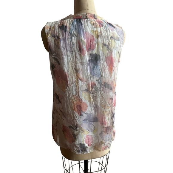 Via Signoria Italy Watercolor Pastel Floral Pattern Silk Sz Large EUC - Picture 4 of 4